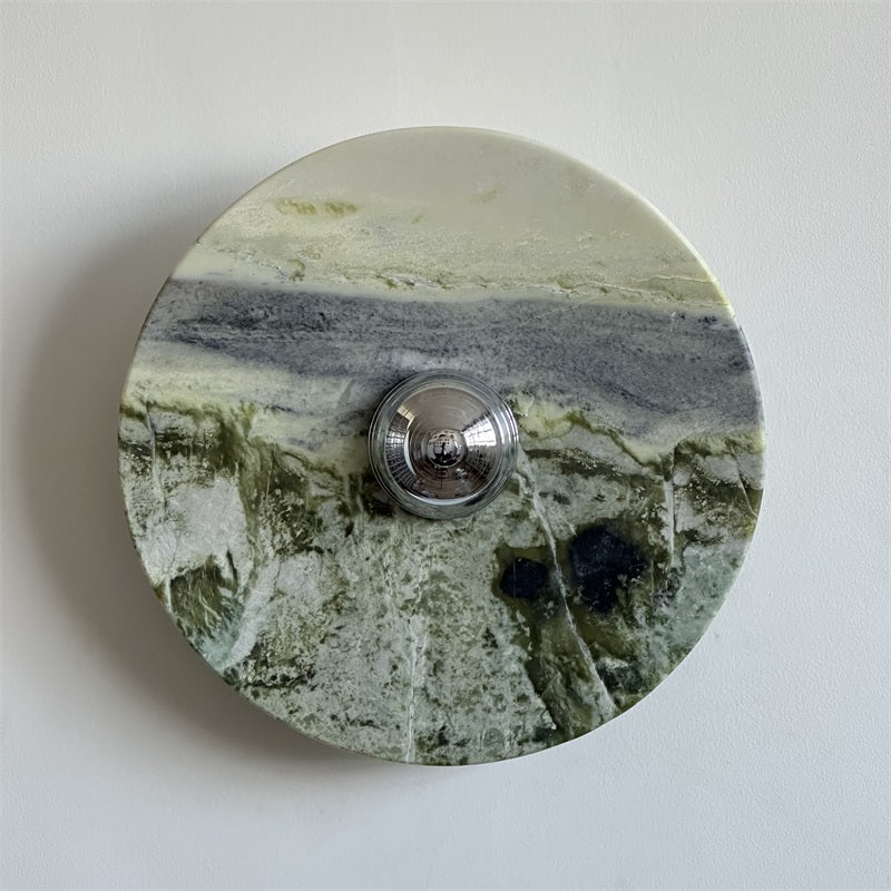 Evvarel Modern Minimalist Green Marble Metal Sconce Wall Lamp - Letslighting