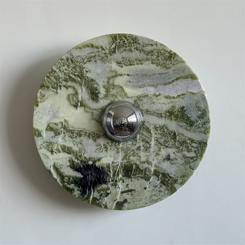 Evvarel Modern Minimalist Green Marble Metal Sconce Wall Lamp - Letslighting