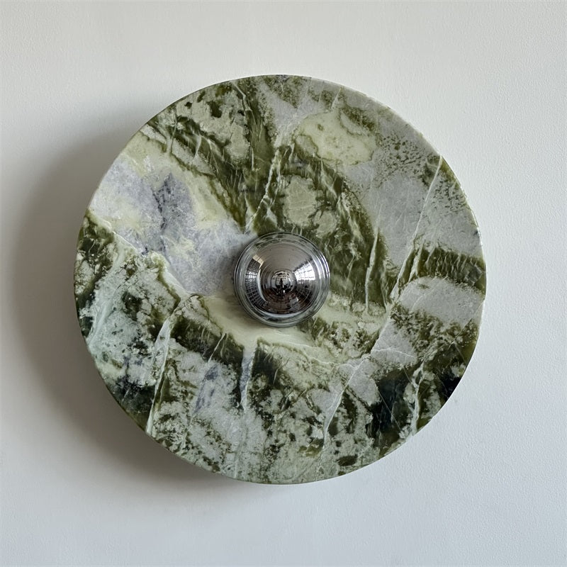 Evvarel Modern Minimalist Green Marble Metal Sconce Wall Lamp - Letslighting