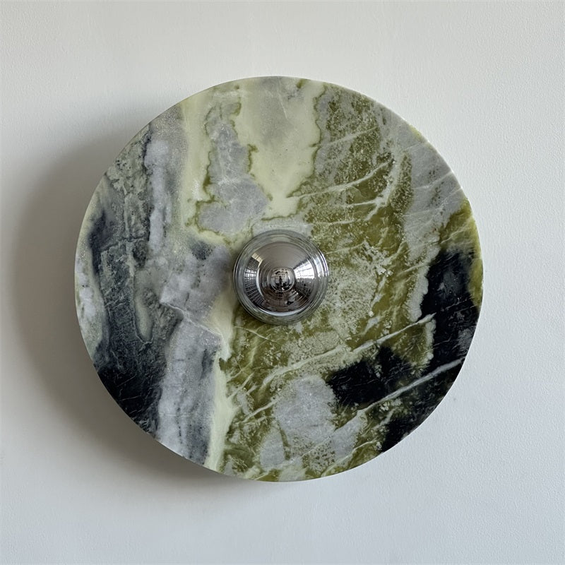 Evvarel Modern Minimalist Green Marble Metal Sconce Wall Lamp - Letslighting