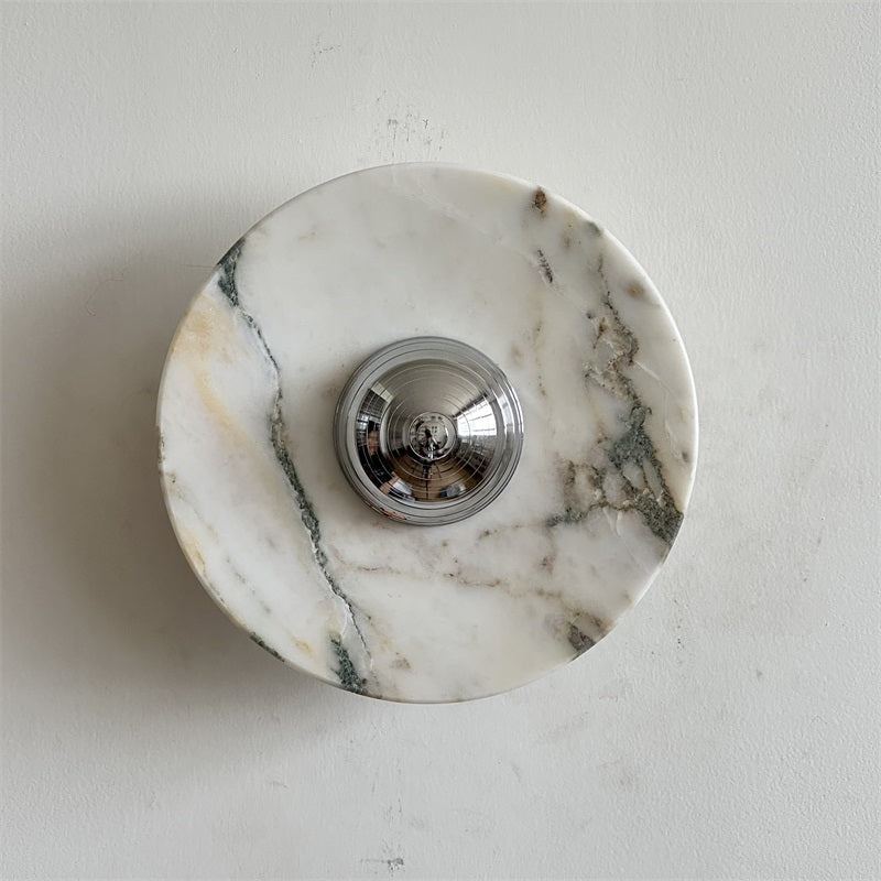 Alba Modern Minimalist Chrome Marble Metal Wall Lamp - Letslighting