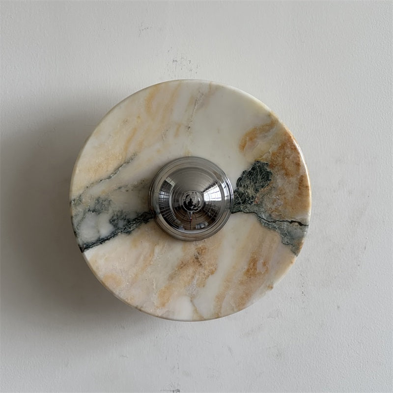 Alba Modern Minimalist Chrome Marble Metal Wall Lamp - Letslighting