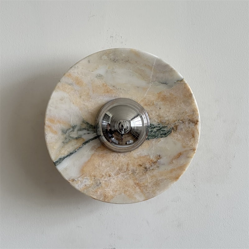 Alba Modern Minimalist Chrome Marble Metal Wall Lamp - Letslighting