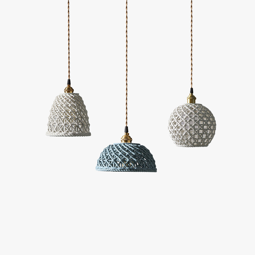 Valentina Moderne LED Pendelleuchte Metall Blau Weiß Schlafzimmer/Küche