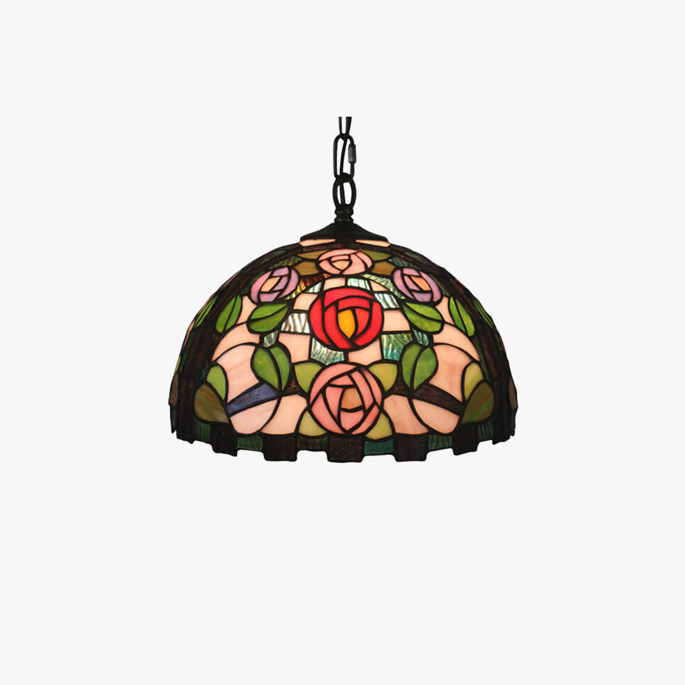 Arisha Vintage LED Pendelleuchte Rose Glas Metall Wohnzimmer
