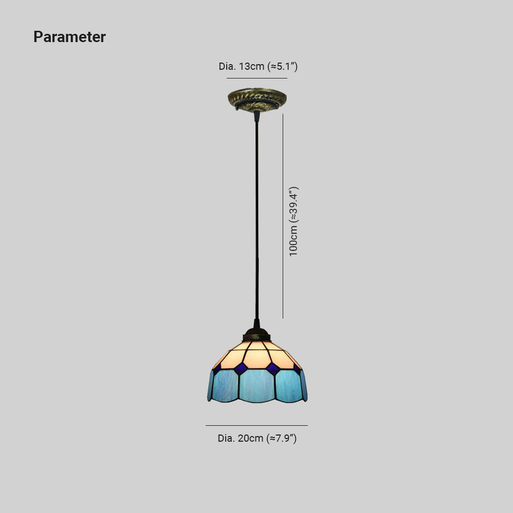 Arisha Kuppel Schatten Europäische Pendelleuchte Buntglas Wohnzimmer