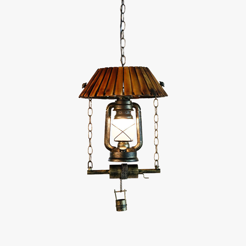 Silva Vintage LED Pendelleuchte Design Bambus Schlafzimmer