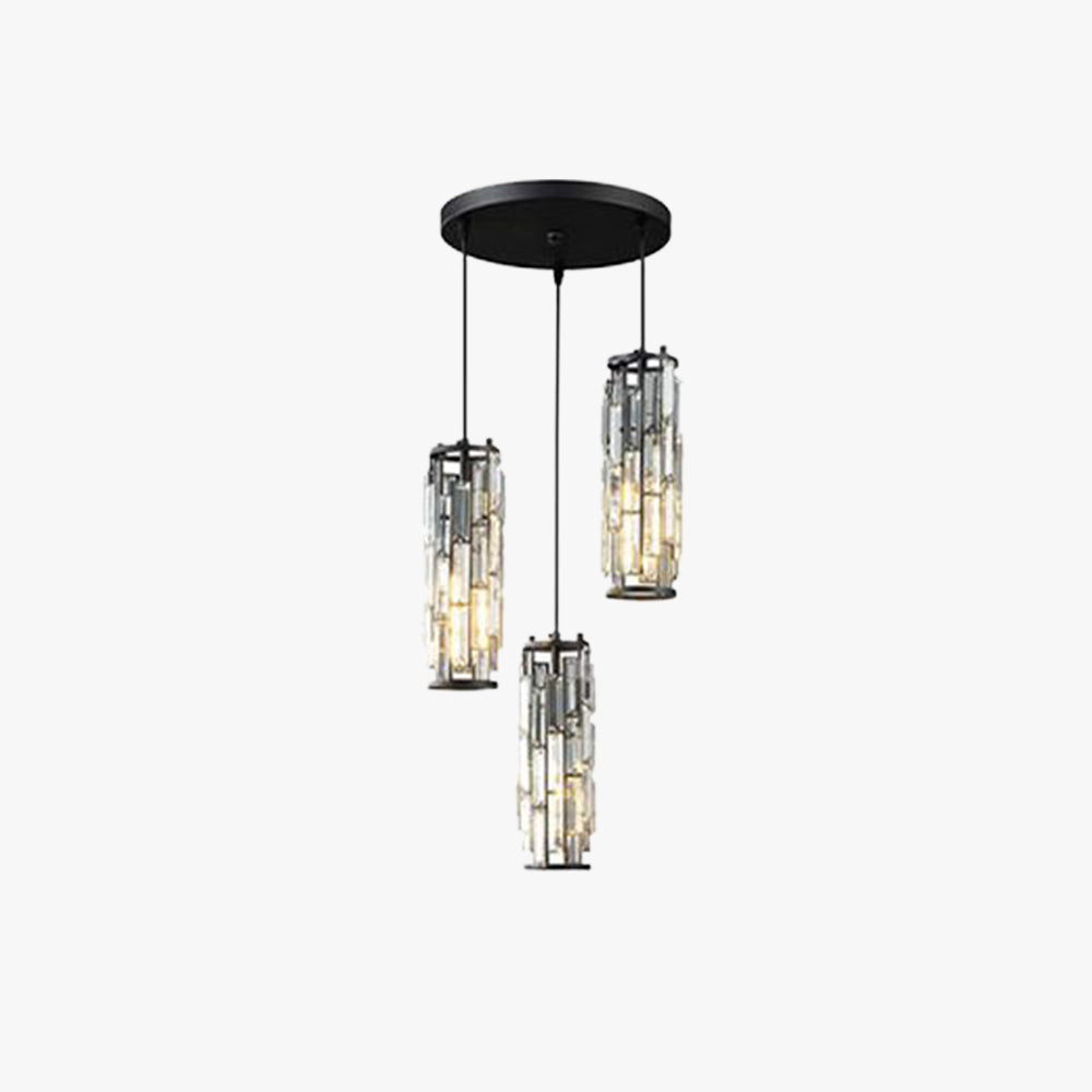 Kristy Design Clusterförmig LED Pendelleuchte Schwarz/Gold Esszimmer Esstisch Kristall 1/3/4-flammig