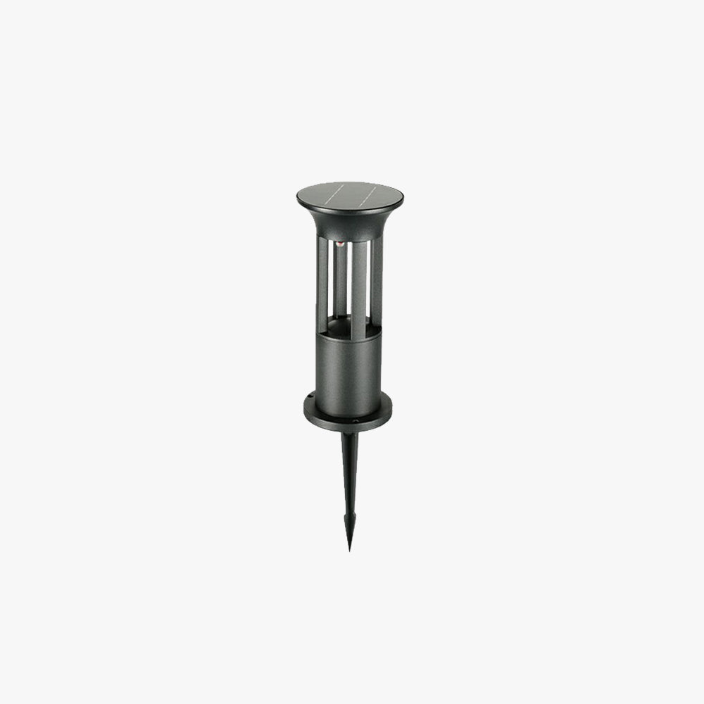 Ray Modern Stehend LED Außenleuchte Zylindrisch Solarenergie Schwarz Garten Metall