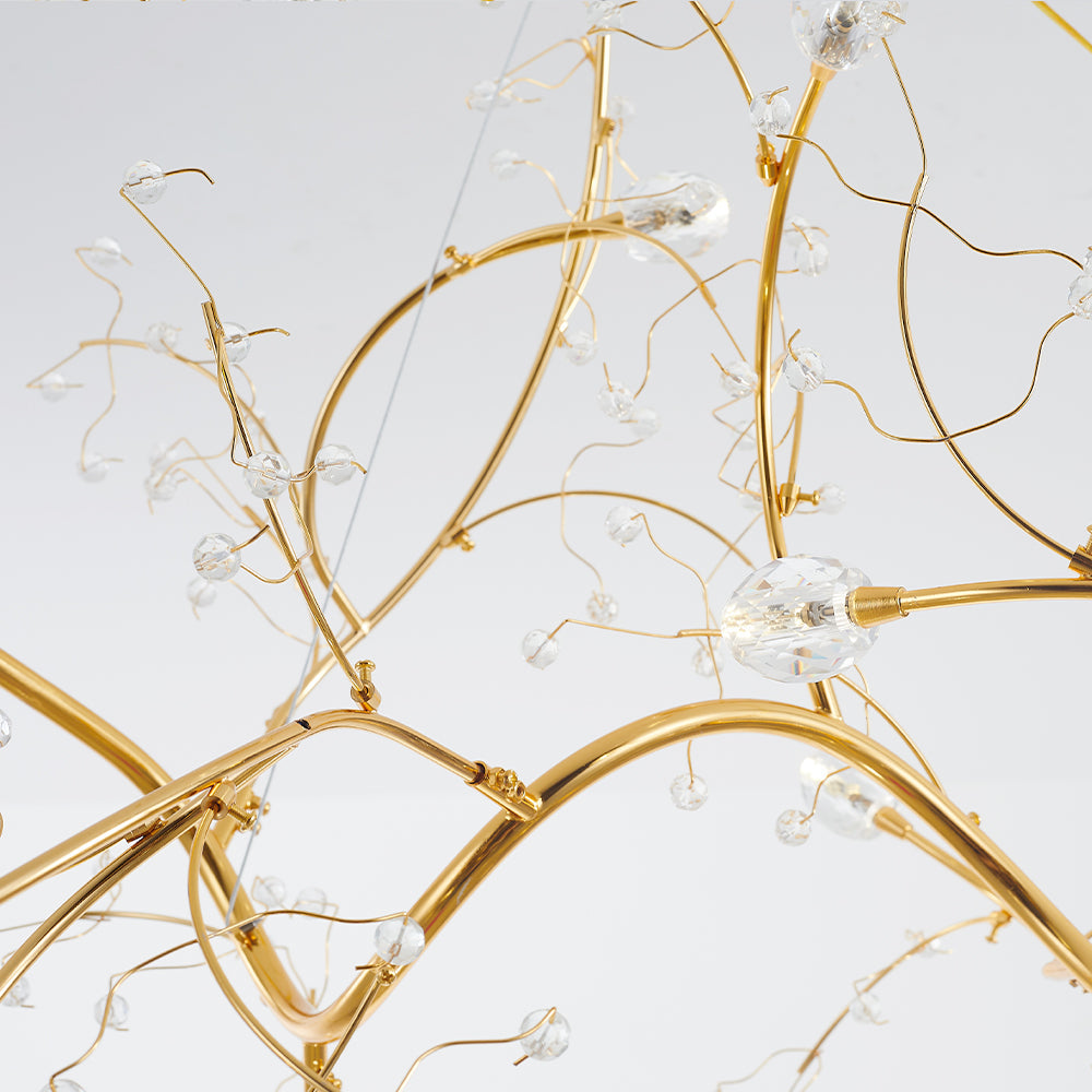 Olivia Design LED Pendelleuchte Gold/Silber Wohn/Schlaf/Esszimmer Metall&Kristall