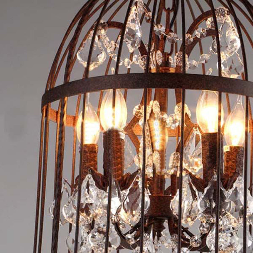 Kristy Vintage Vogelkäfig LED Pendelleuchte Schwarz/Weiß Wohn/Esszimmer Metall
