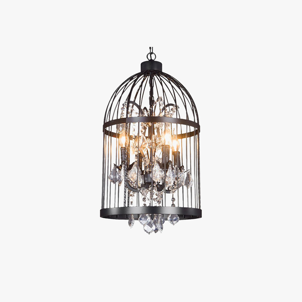 Kristy Vintage Vogelkäfig LED Pendelleuchte Schwarz/Weiß Wohn/Esszimmer Metall