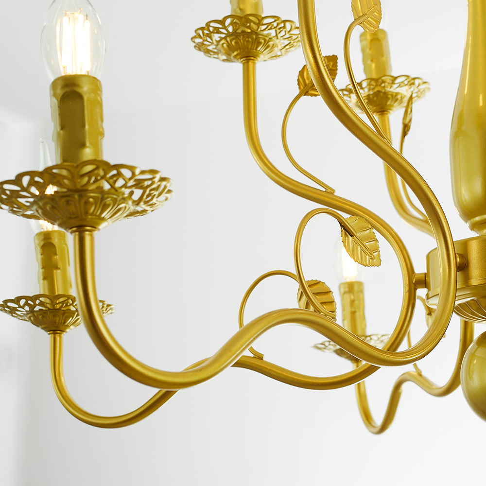 Kristy Kronleuchter Schwarz & Gold, 6/12/16-flammig-Letslighting