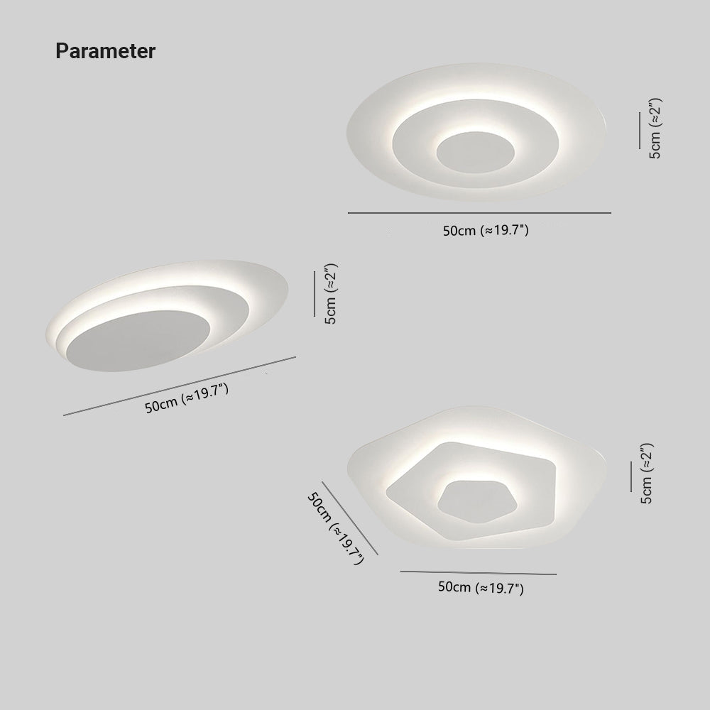 Quinn Modern Rund LED Deckenleuchte Weiß Wohn/Schlafzimmer