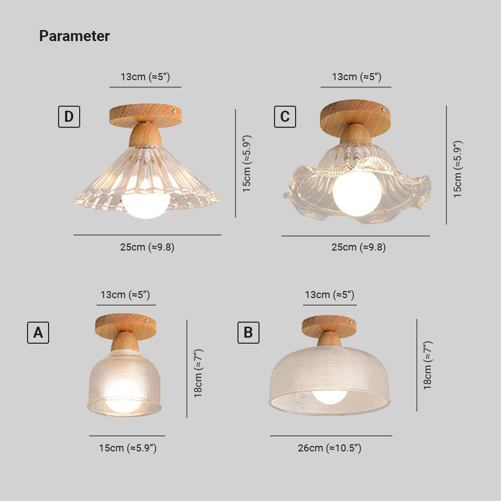 Arisha Modern LED Deckenleuchte Klar Wohn/Schlaf/Ess/Kinderzimmer Holz&Glas-Letslighting