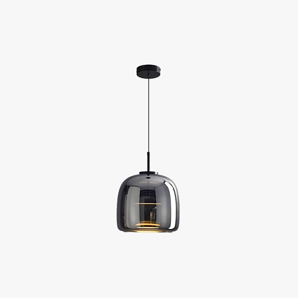 June Minimalistische Glas-Pendelleuchte in Rauchgrau