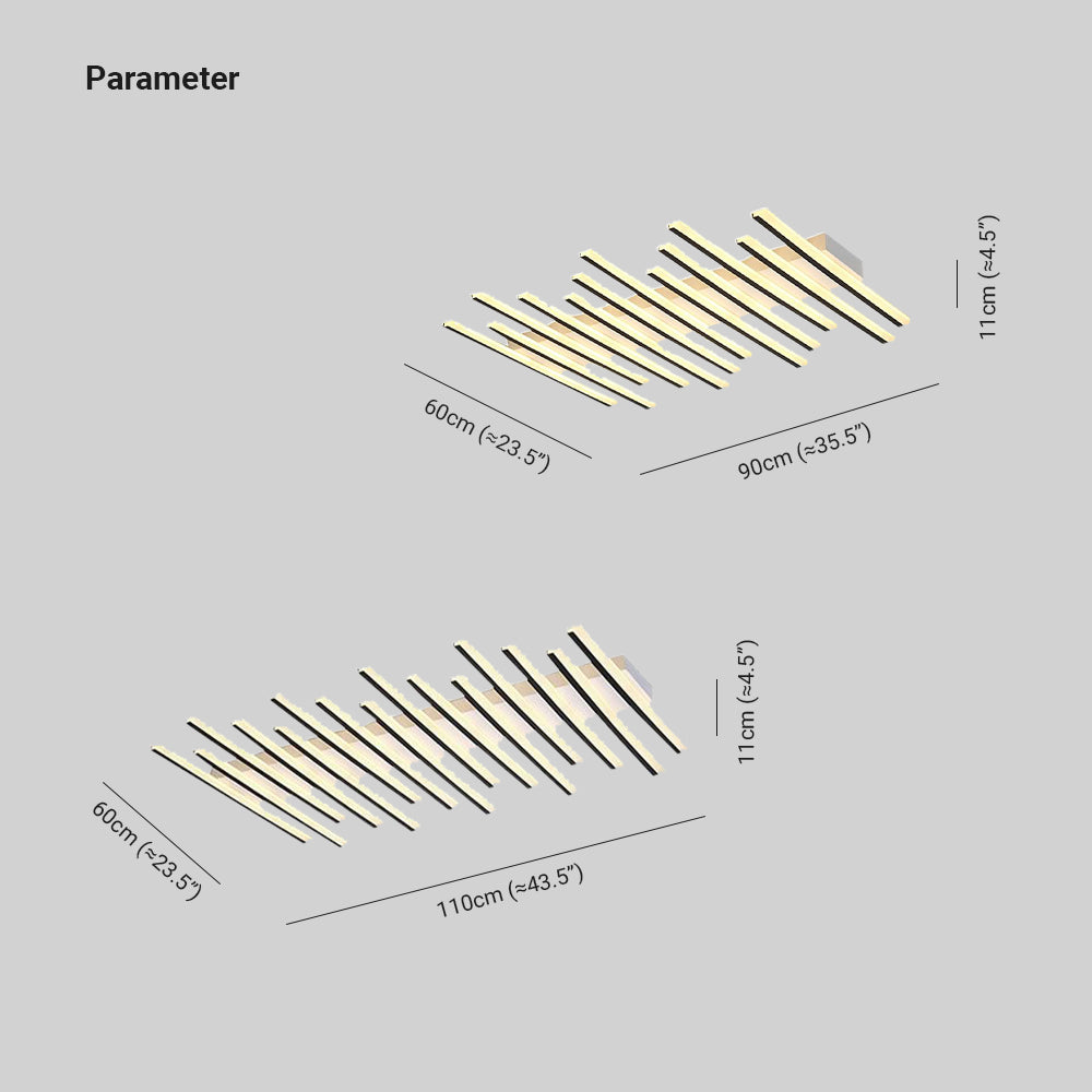 Arisha Zeitgenössisch Linear LED Deckenleuchte Schwarz/Weiß Wohn/Esszimmer-Letslighting