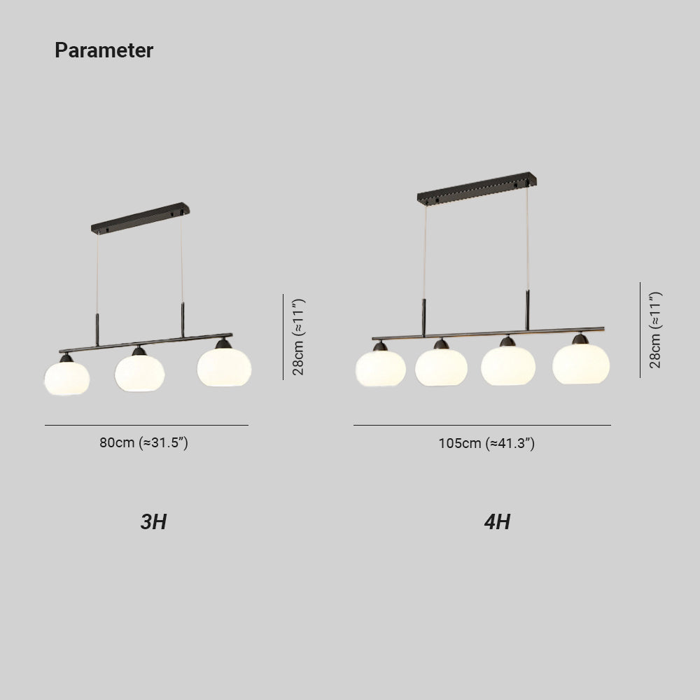 Valentina Modern LED Pendelleuchte Schwarz/Gold Esszimmer Esstisch Metall&Glas 3/4-Flammig 100CM/135CM Lang-Letslighting