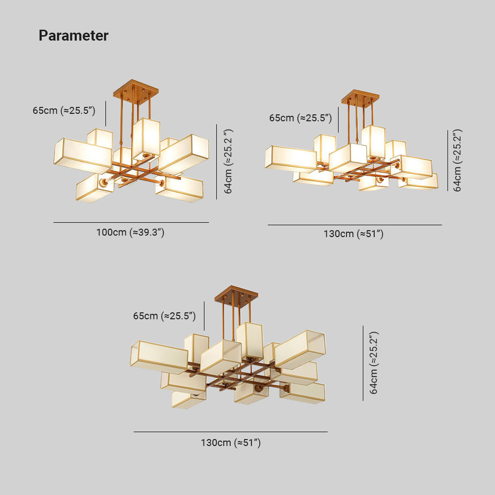 Lacey Design LED Kronleuchte Schwarz/Gold Wohnzimmer/Schlafzimmer Metall Textil