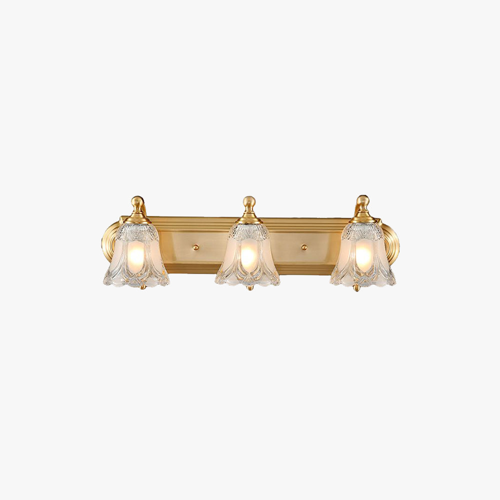 Arisha Moderne Blume LED Wandleuchte Gold Badezimmer Metall Kristall Größen 45 / 61 cm