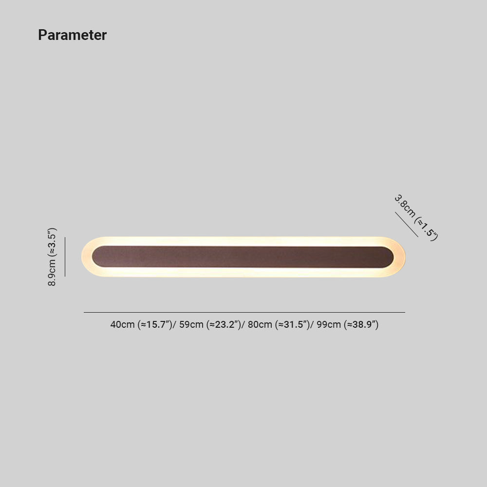 Arisha Modern Linear LED Wandleuchte Weiß/Braun Badezimmer Metall Acryl Größen 40/59/80/99CM