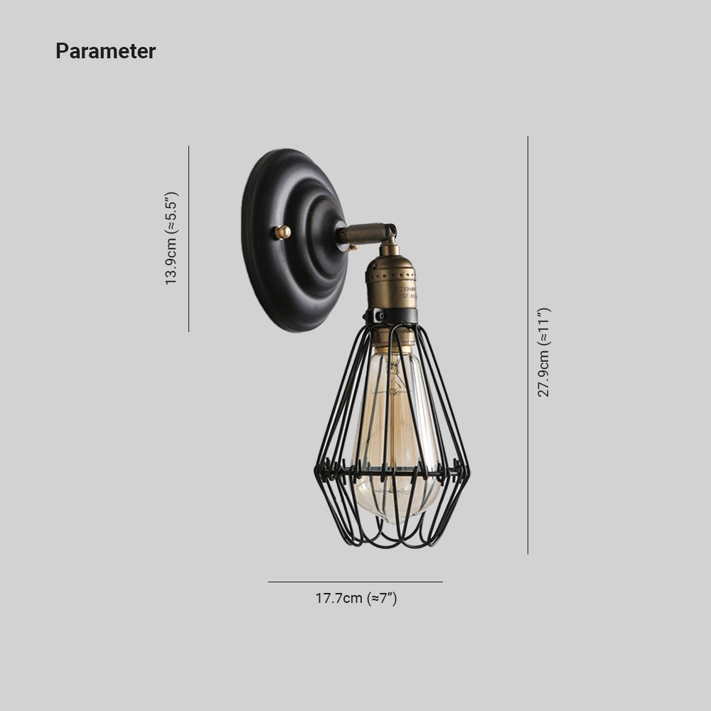 Silva Industrielle Laternenform LED Wandlampe Schwarz/Rost Wohnzimmer/Flur Metall