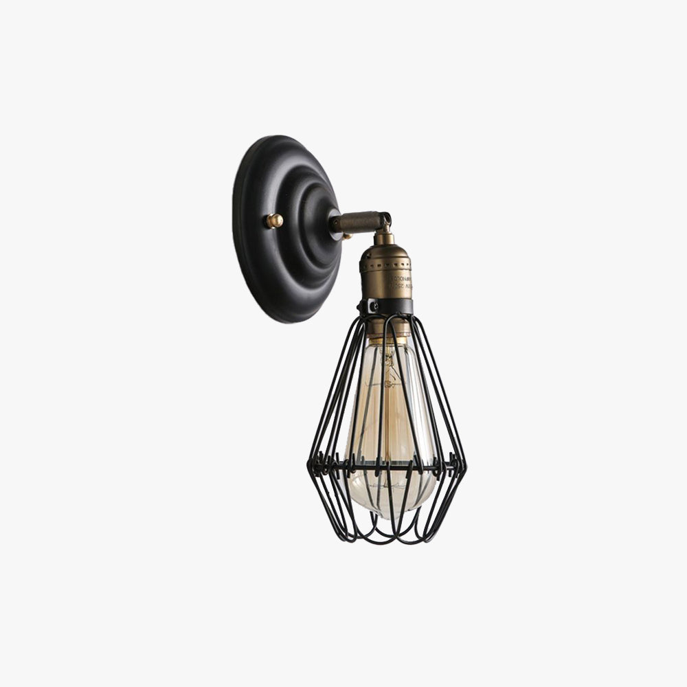 Silva Industrielle Laternenform LED Wandlampe Schwarz/Rost Wohnzimmer/Flur Metall