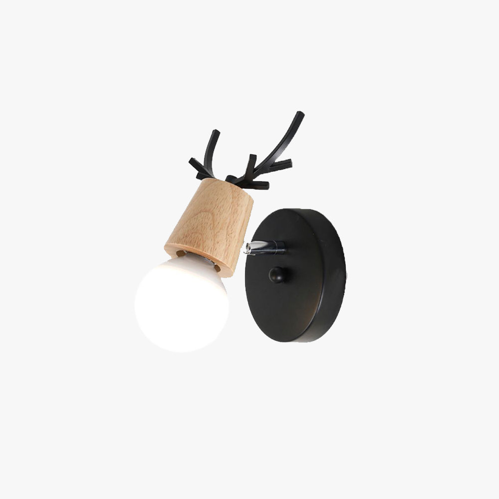 Muto Modern Antler LED Wandleuchte Schwarz Weiß Schlafzimmer/Badezimmer Metall Holz Glas