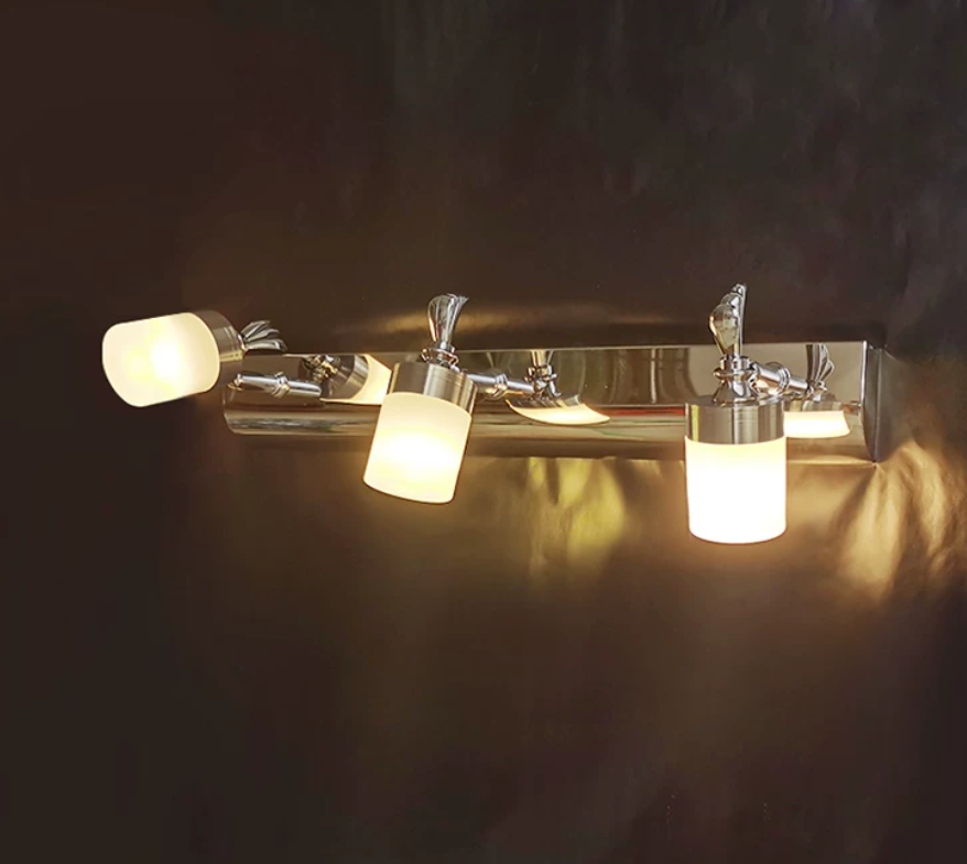 Arisha Moderne Zylindrische LED-Wandleuchte Silber Badezimmerleuchte aus Metall und Acryl, 2/3/4-flammig