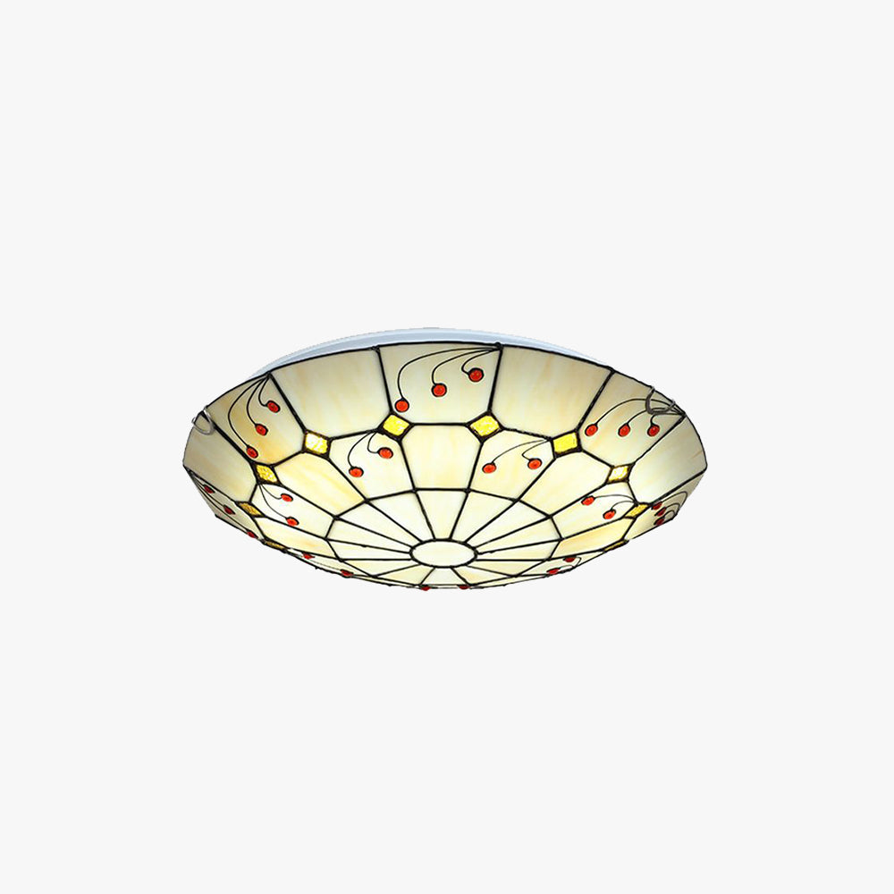 Arisha Vintage LED Deckenleuchte Rund Gold Schlaf/Wohnzimmer Glas