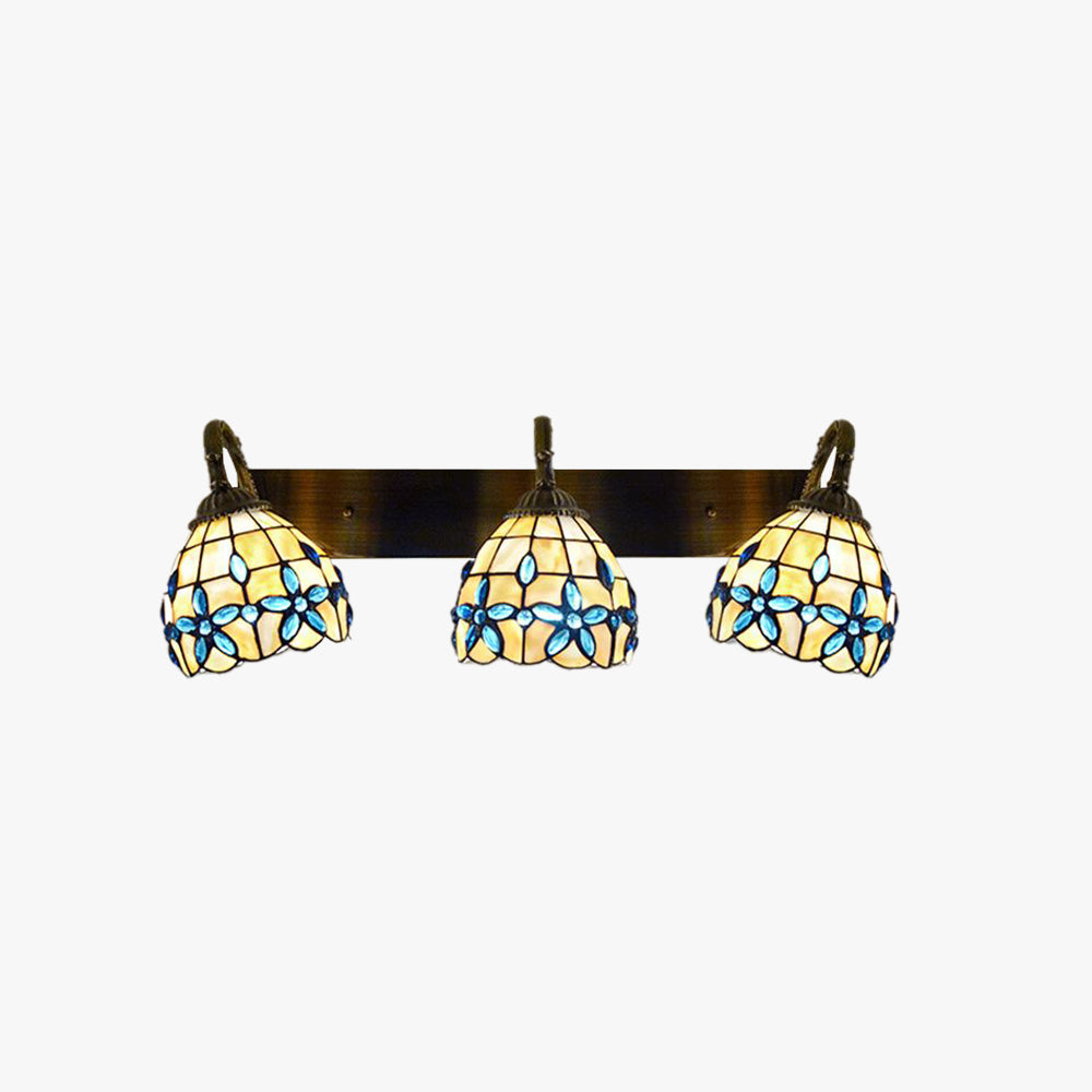Arisha Vintage Blume LED Wandleuchten Braun Wohn/Schlafzimmer Metall/Glas