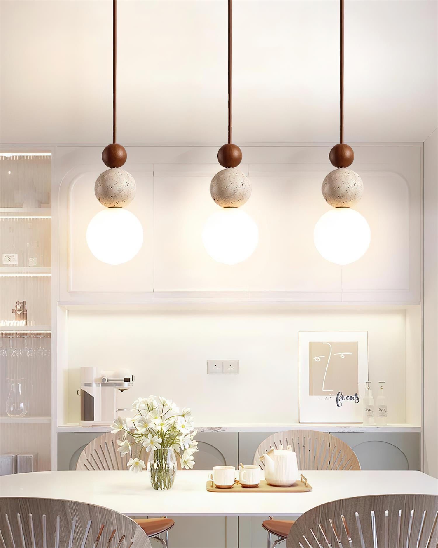 Ball Travertine Pendant Lamp - Letslighting