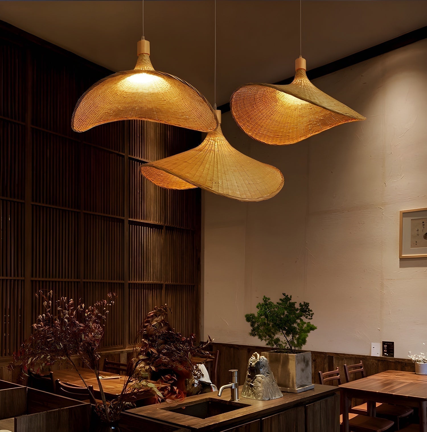Marona Rattan-Vintage-Pendelleuchte-Letslighting