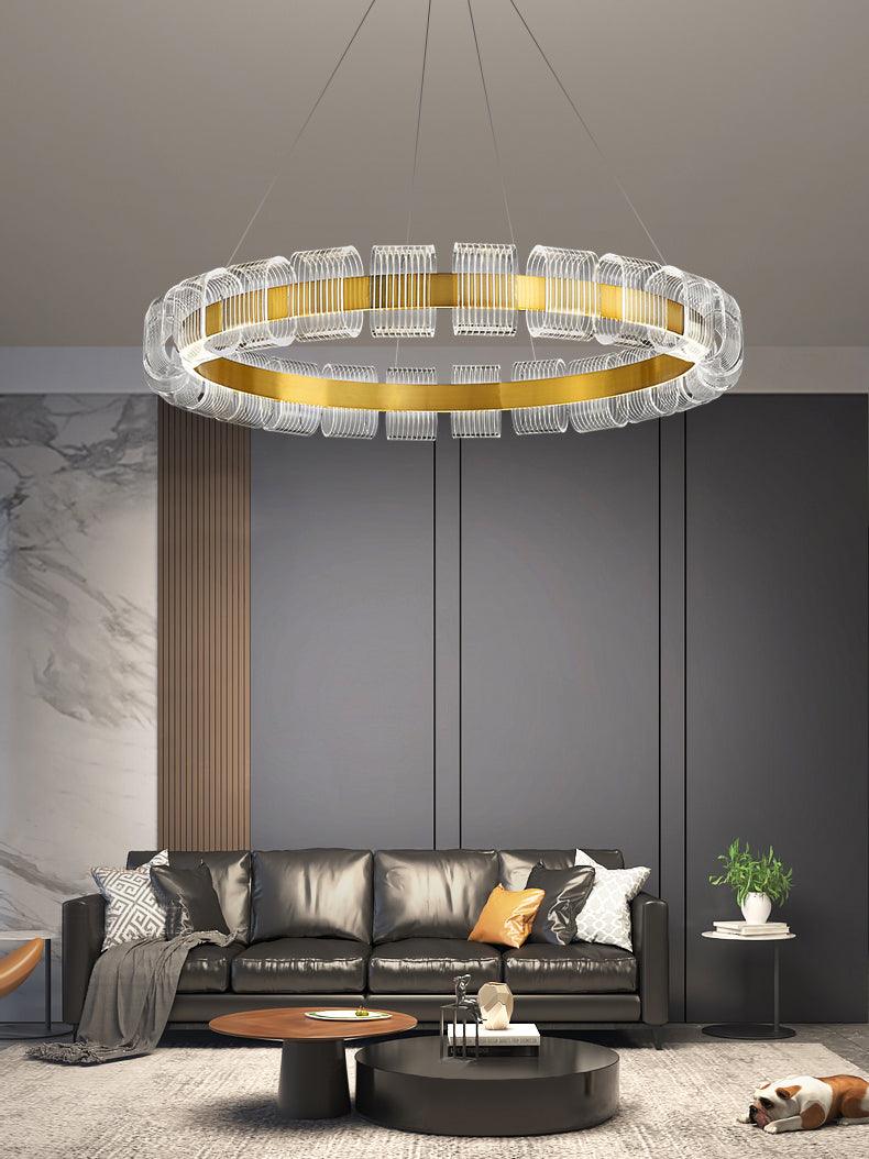 Abrahamson Modern Minimalist Luxury Bangle Metal Chandelier - Blowlighting