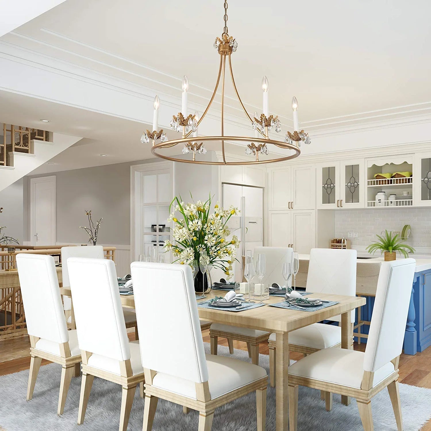 Yrvuvyh Vintage Industrial Luxury Brass Crystal Chandelier - Letslighting