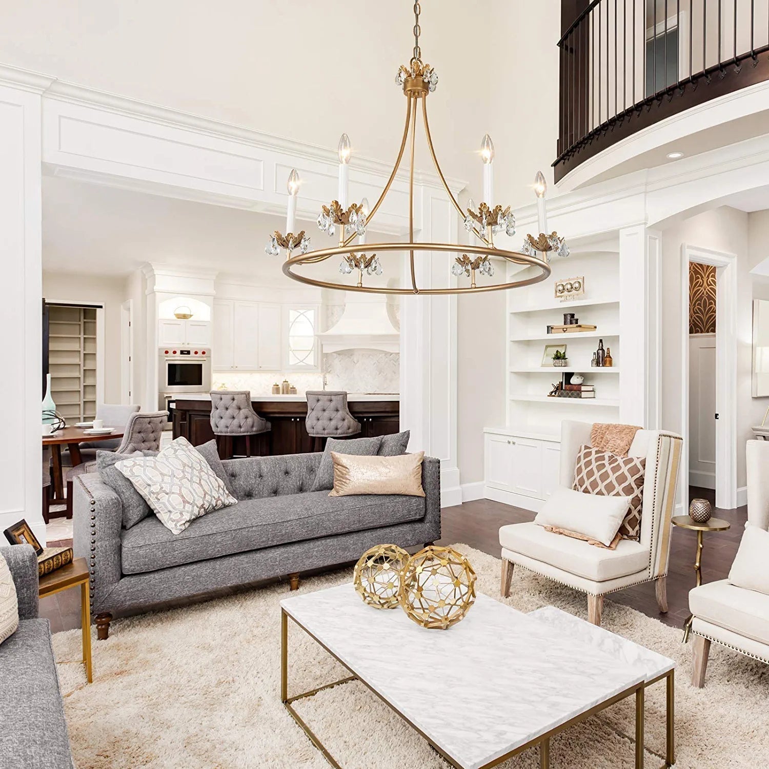 Yrvuvyh Vintage Industrial Luxury Brass Crystal Chandelier - Letslighting