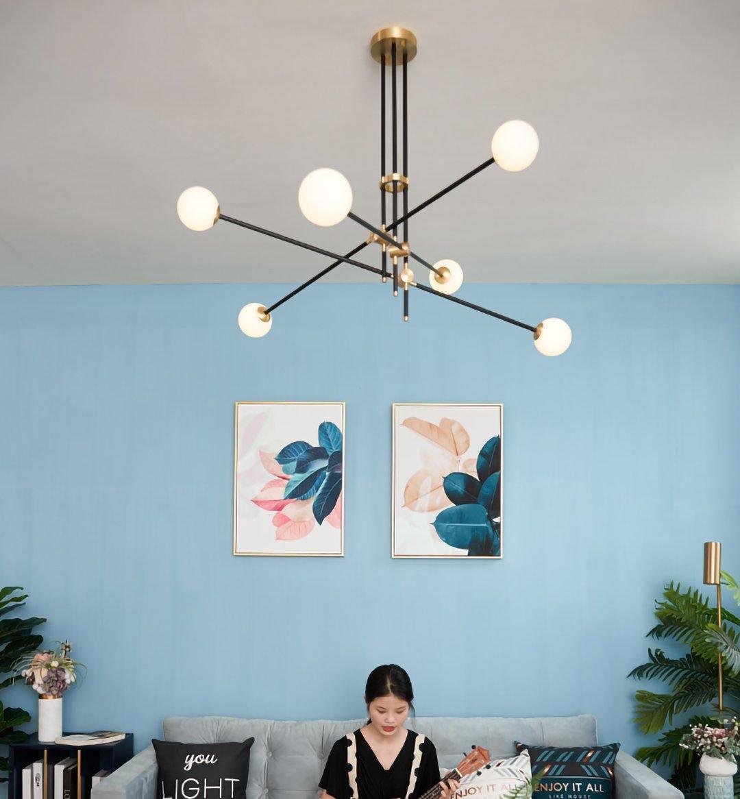Lustra Kronleuchter SI Messing Glas Globus-Letslighting