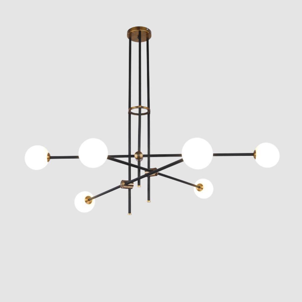 Lustra Kronleuchter SI Messing Glas Globus-Letslighting