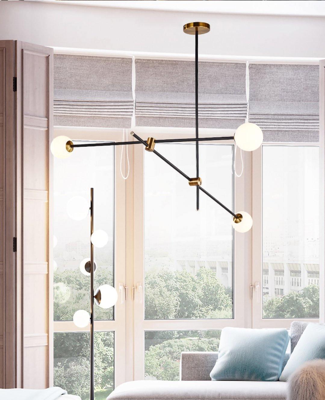 Lustra Kronleuchter SI Messing Glas Globus-Letslighting
