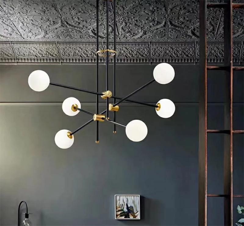Lustra Kronleuchter SI Messing Glas Globus-Letslighting