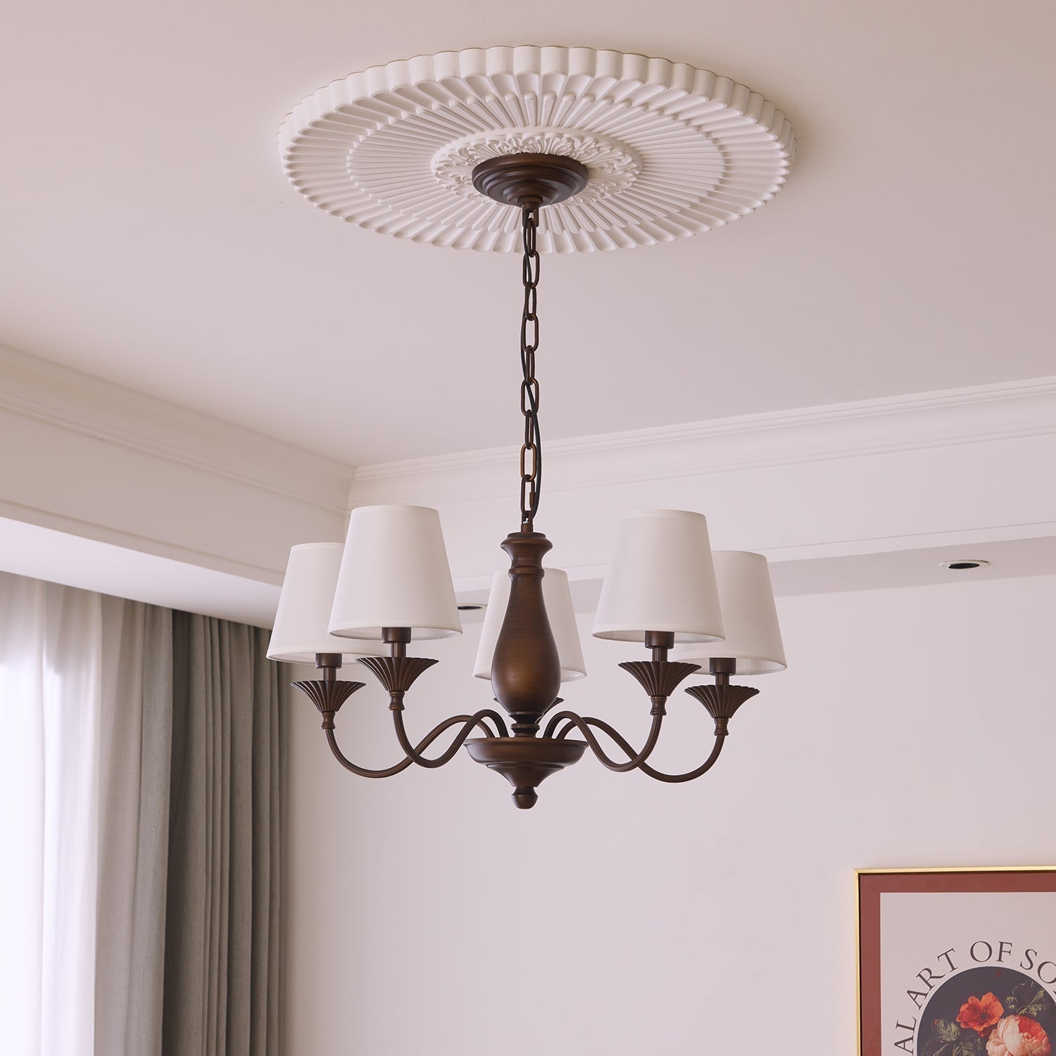 Aurora Kronleuchter Stoffschirm Vintage-Letslighting