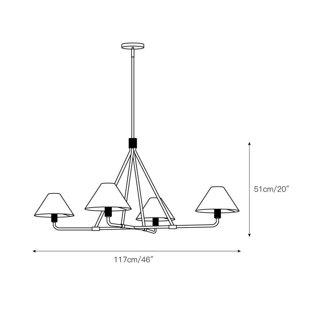 Ornuvyh Industrieller Vintage-Kronleuchter aus Stoff-Letslighting