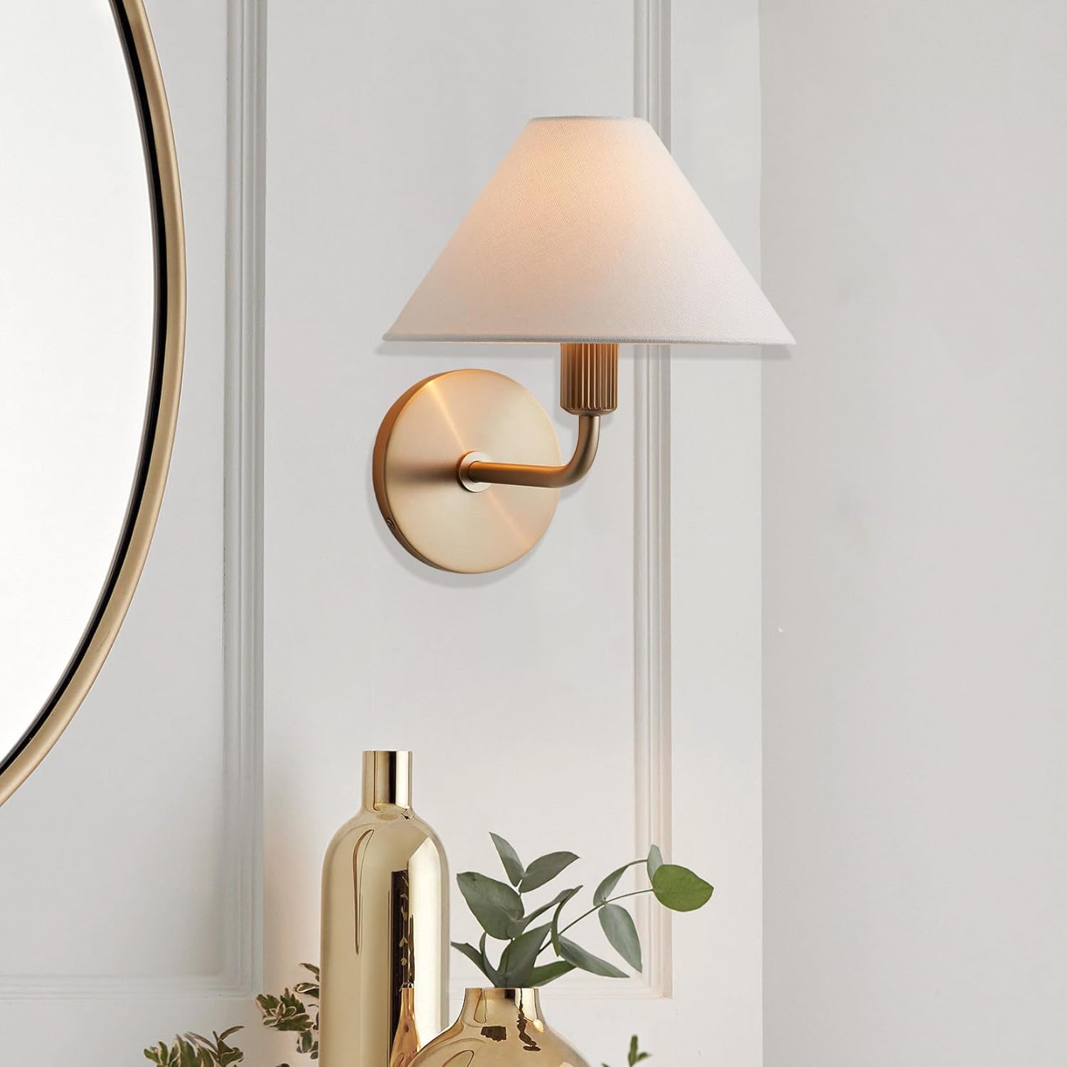 Cisoren Traditionelle Einzigartige Messing Stoff Wandleuchte-Letslighting