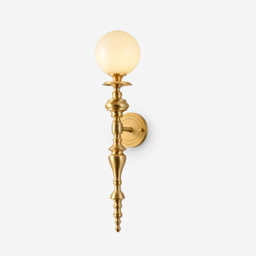 Wall Lamp Sculpted Brass Body Globe Shade Classic Elegant Statement - Letslighting