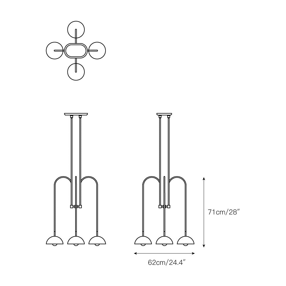 Blikuvyh Industrieller Vintage Atelier Kronleuchter aus Messing-Letslighting