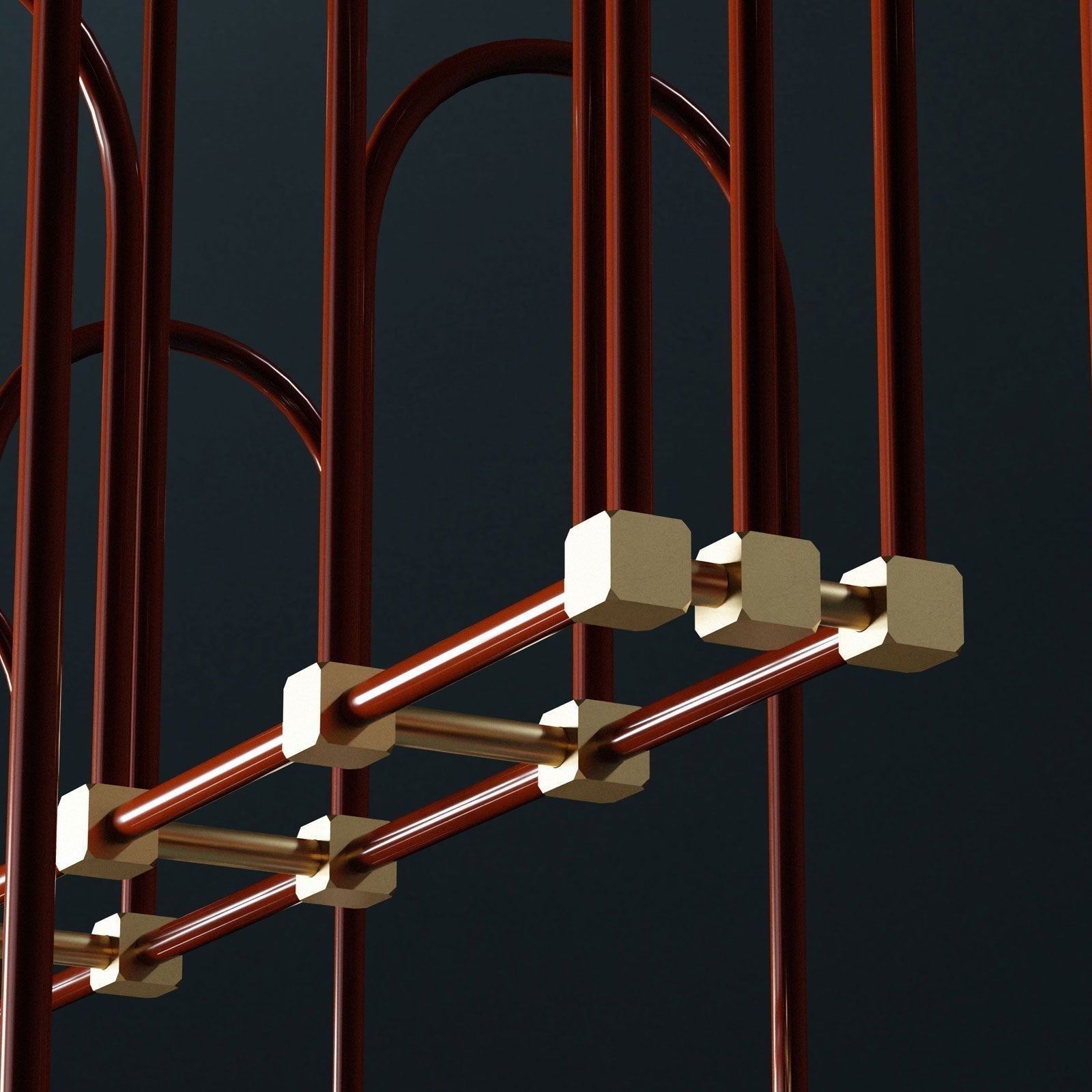 Blikuvyh Industrieller Vintage Atelier Kronleuchter aus Messing-Letslighting