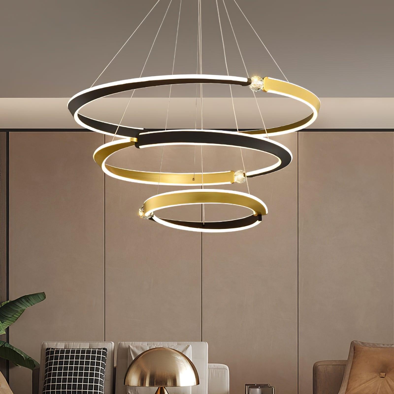 Lustra Kronleuchter Kristall Schwarz Gold-Letslighting