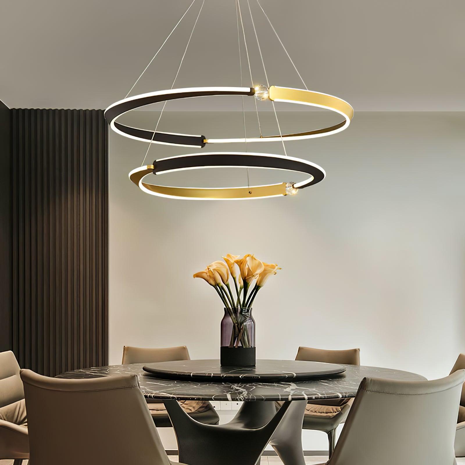 Lustra Kronleuchter Kristall Schwarz Gold-Letslighting