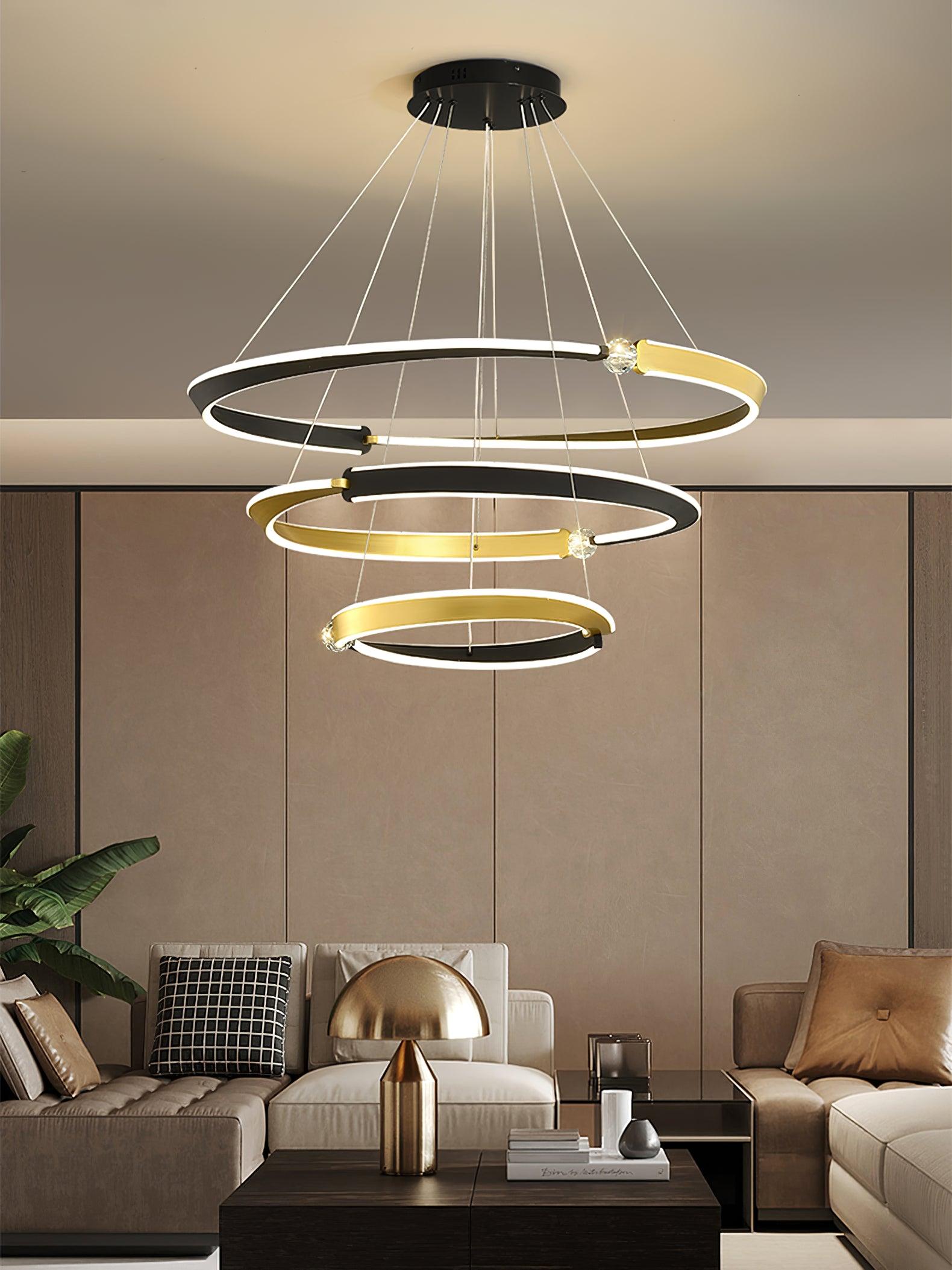 Lustra Kronleuchter Kristall Schwarz Gold-Letslighting