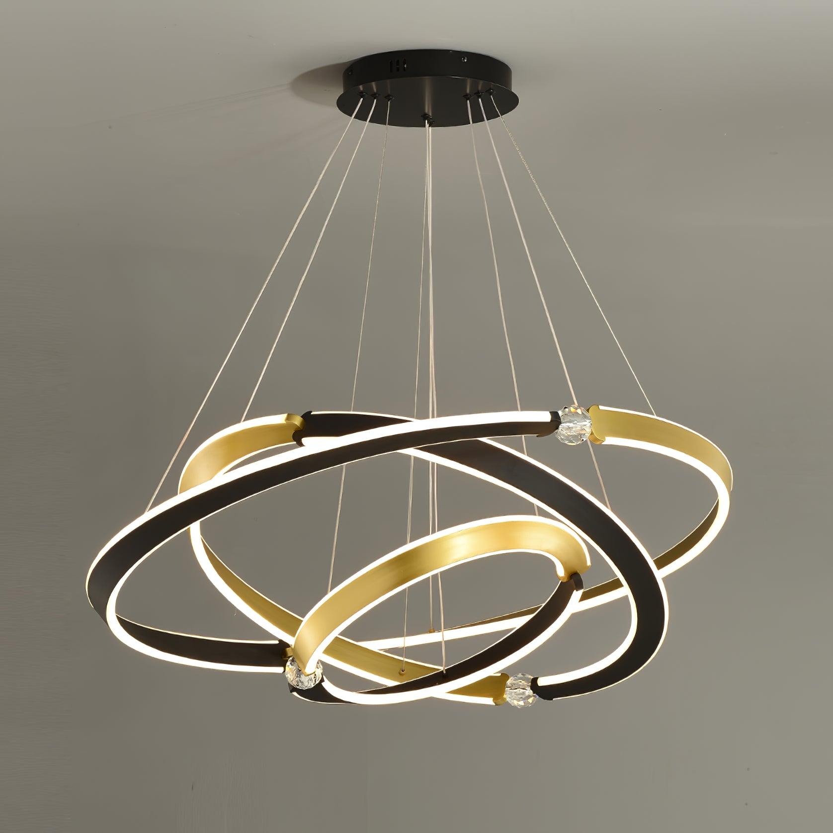Lustra Kronleuchter Kristall Schwarz Gold-Letslighting